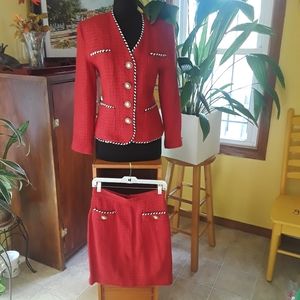 Laundry Tweed 2 Piece Red Suit Size 10 / Small